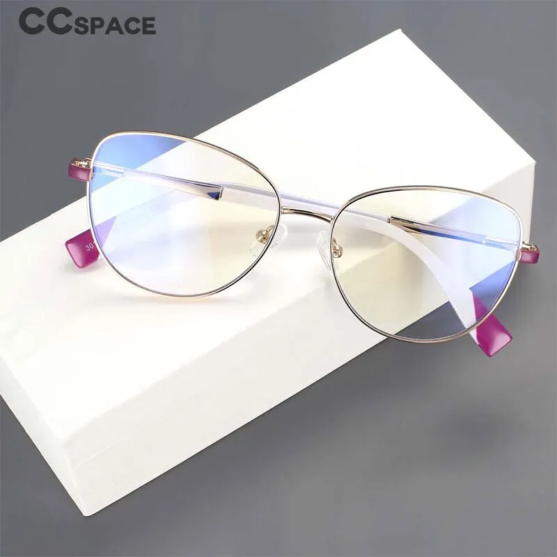 CCspace Unisex Full Rim Square Cat Eye Alloy Frame Eyeglasse 54262