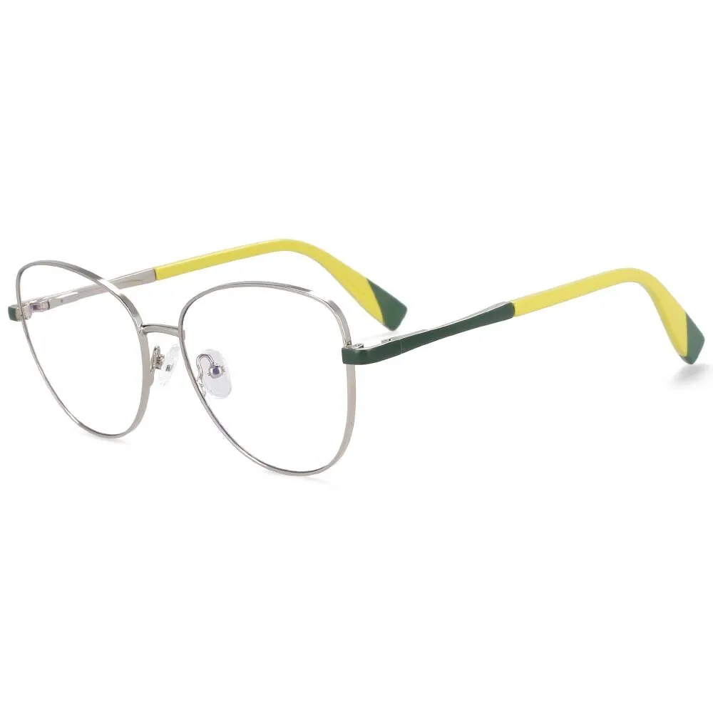 CCspace Unisex Full Rim Square Cat Eye Alloy Frame Eyeglasse 54262