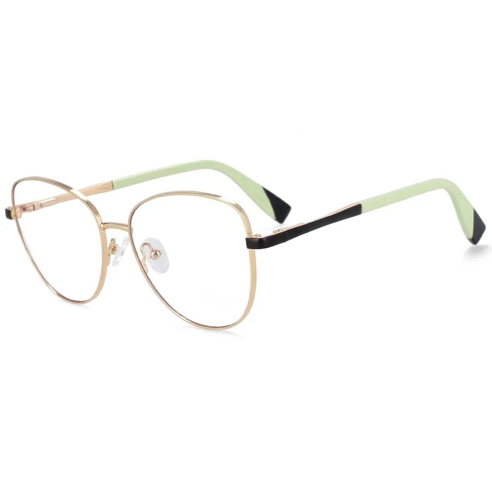 CCspace Unisex Full Rim Square Cat Eye Alloy Frame Eyeglasse 54262