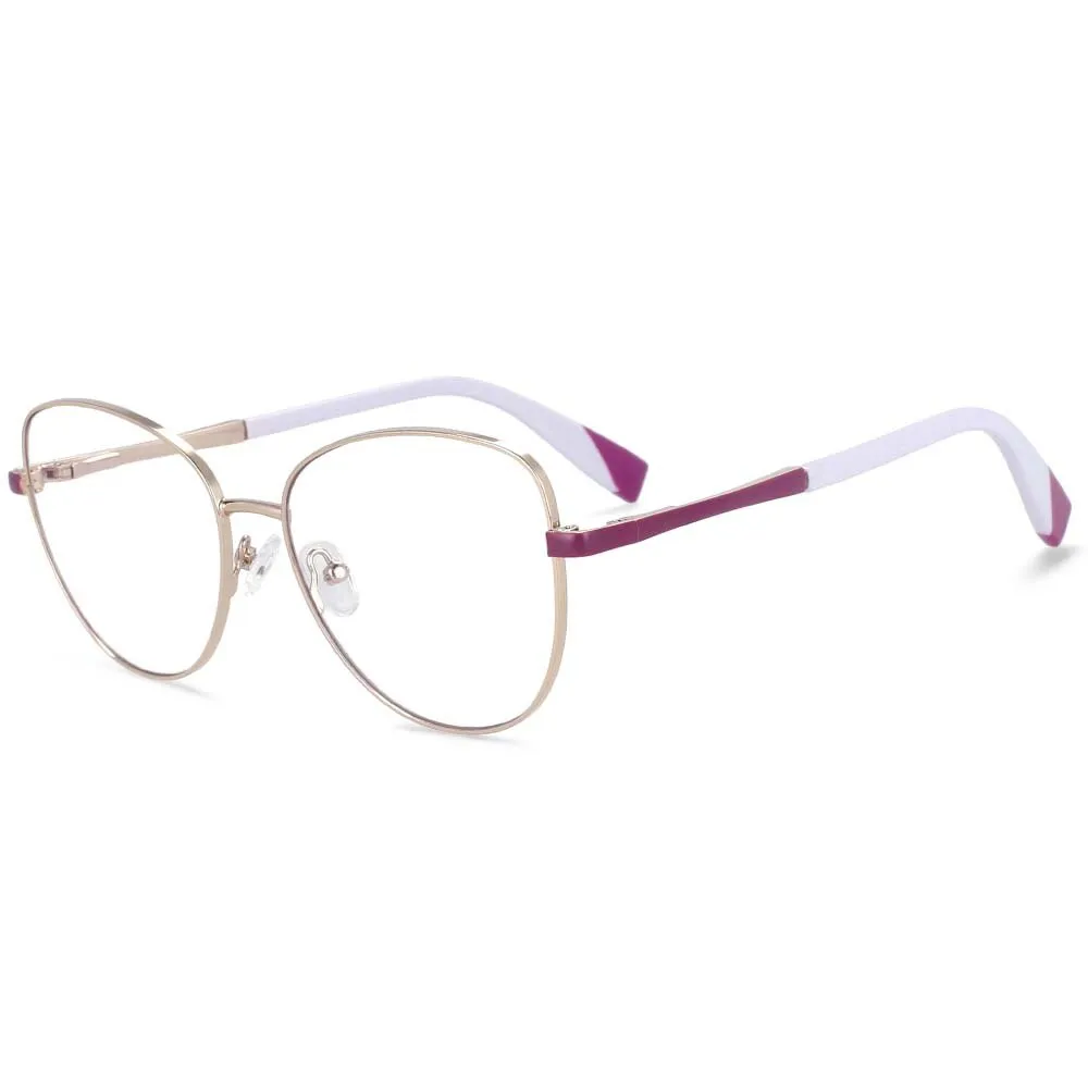 CCspace Unisex Full Rim Square Cat Eye Alloy Frame Eyeglasse 54262