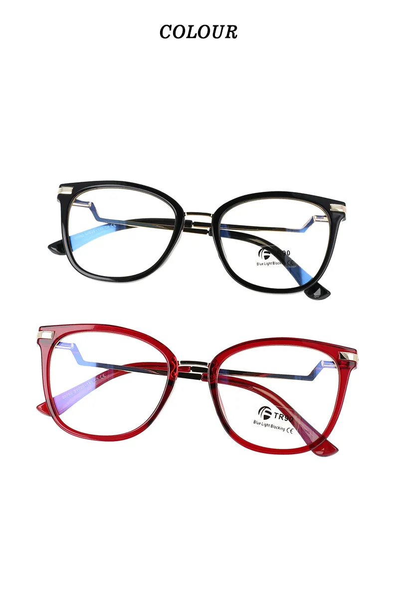 CCspace Unisex Full Rim Square Cat Eye Tr 90 Titanium Frame Eyeglasses 51099