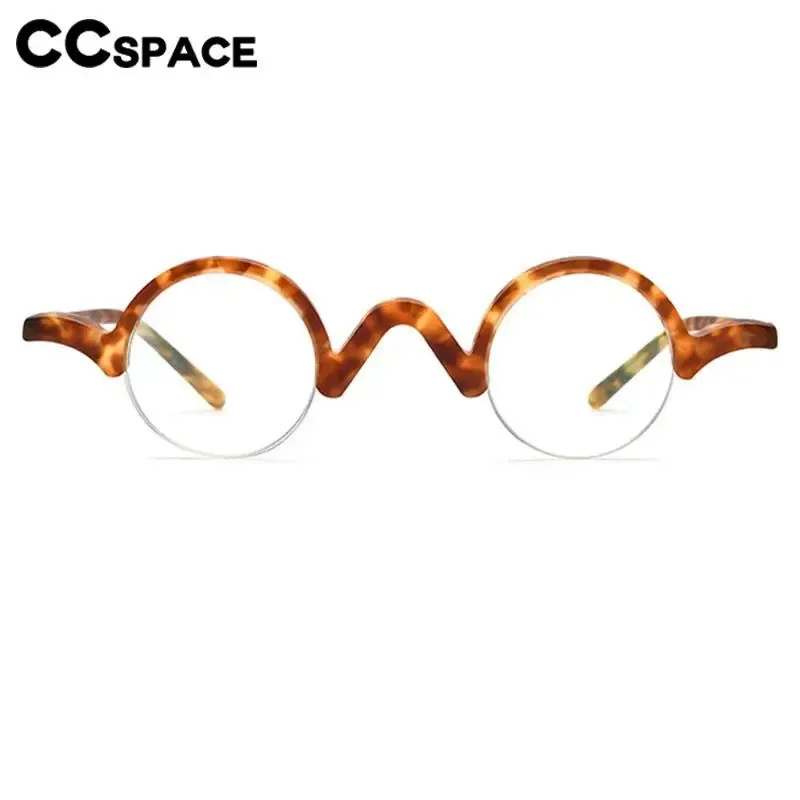 CCspace Unisex Semi Rim Round Acetate Eyeglasses 56883