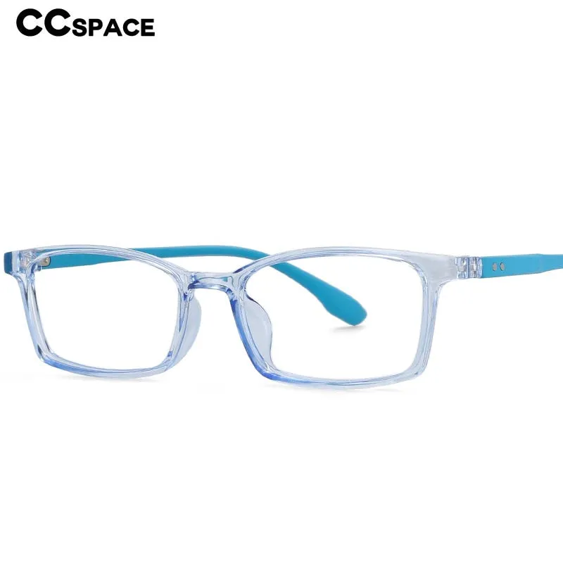 CCspace Unisex Youth Size Full Rim Rectangle Tr 90 Titanium Frame Eyeglasses 54465