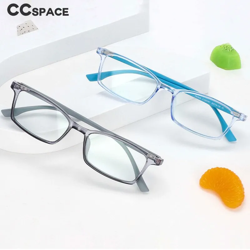 CCspace Unisex Youth Size Full Rim Rectangle Tr 90 Titanium Frame Eyeglasses 54465