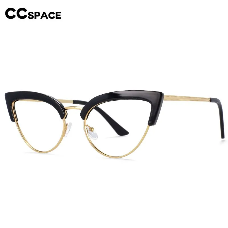 CCspace Women's Full Rim Brow Line Cat Eye Tr 90 Alloy Eyeglasses 54115