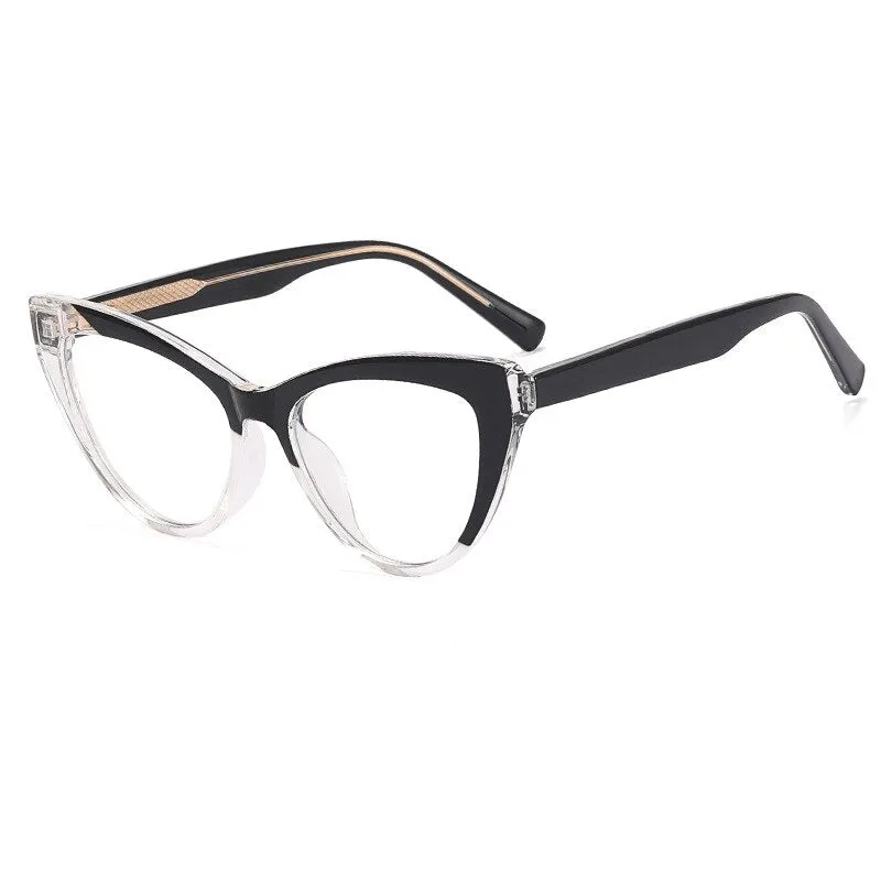 CCspace Women's Full Rim Cat Eye Tr 90 Titanium Eyeglasses 55288