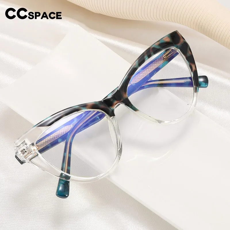 CCspace Women's Full Rim Cat Eye Tr 90 Titanium Eyeglasses 55288