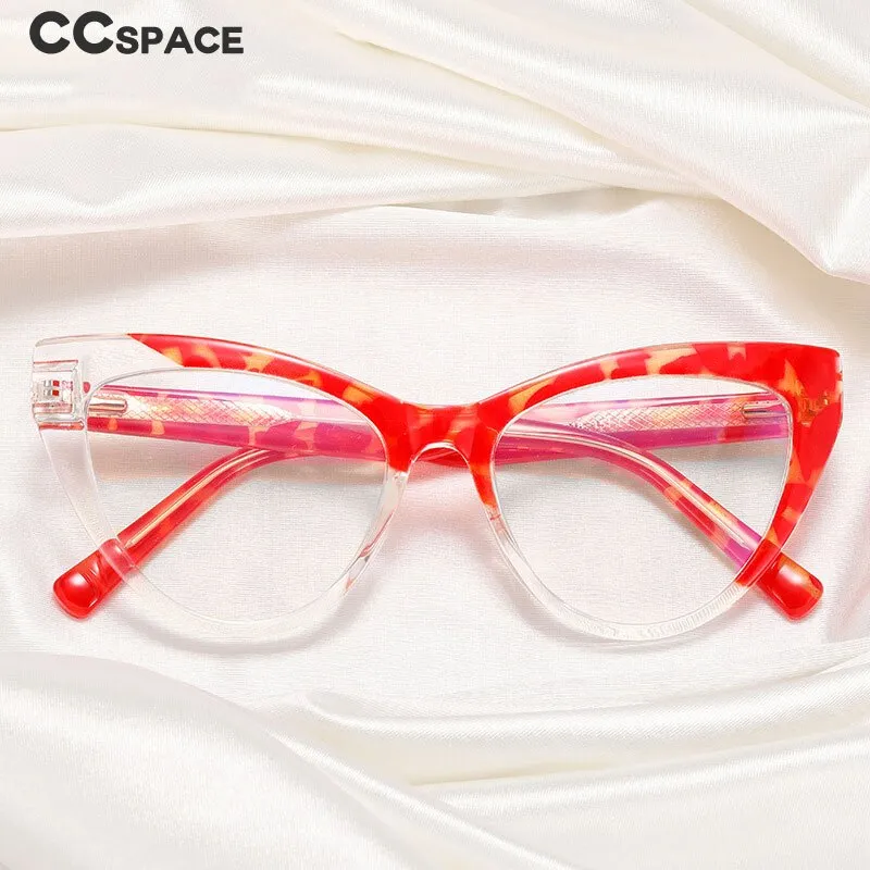 CCspace Women's Full Rim Cat Eye Tr 90 Titanium Eyeglasses 55288