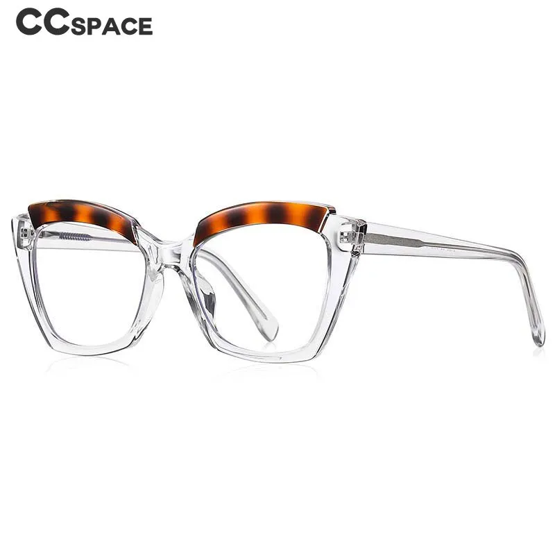 CCspace Womens Cat Eye Eyeglasses - Full Rim TR90 Titanium Frame, Model 54587