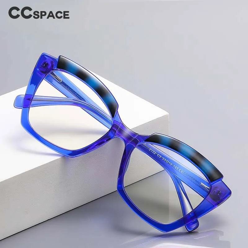 CCspace Womens Cat Eye Eyeglasses - Full Rim TR90 Titanium Frame, Model 54587