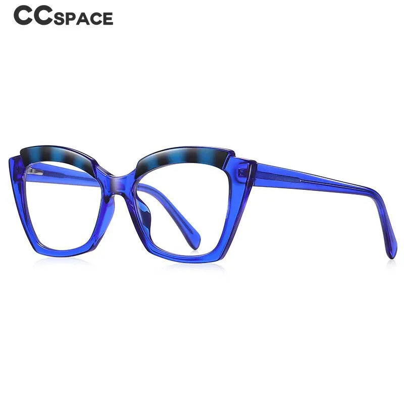 CCspace Womens Cat Eye Eyeglasses - Full Rim TR90 Titanium Frame, Model 54587