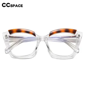 CCspace Womens Cat Eye Eyeglasses - Full Rim TR90 Titanium Frame, Model 54587