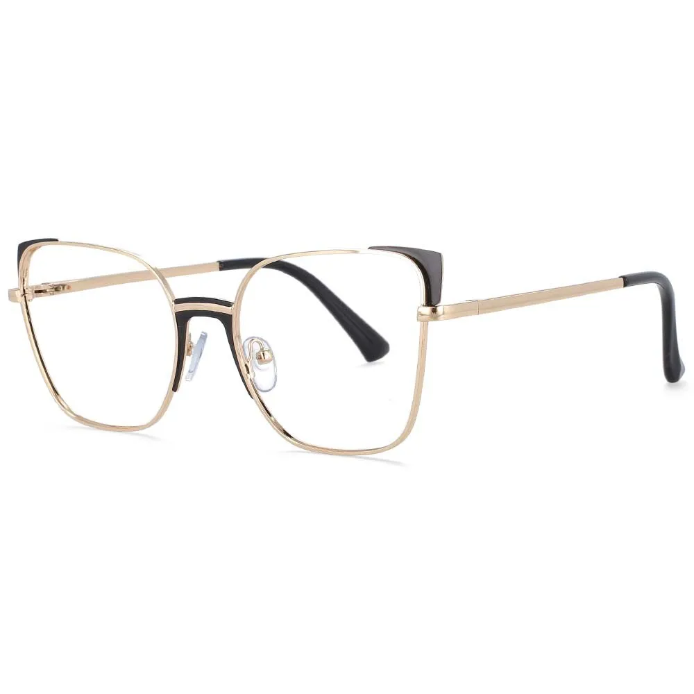 CCspace Women's Full Rim Rectangle Cat Eye Alloy Frame Eyeglasses 53587