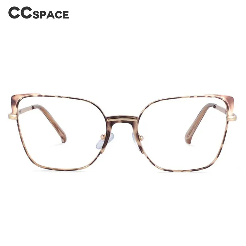 CCspace Women's Full Rim Rectangle Cat Eye Alloy Frame Eyeglasses 53587