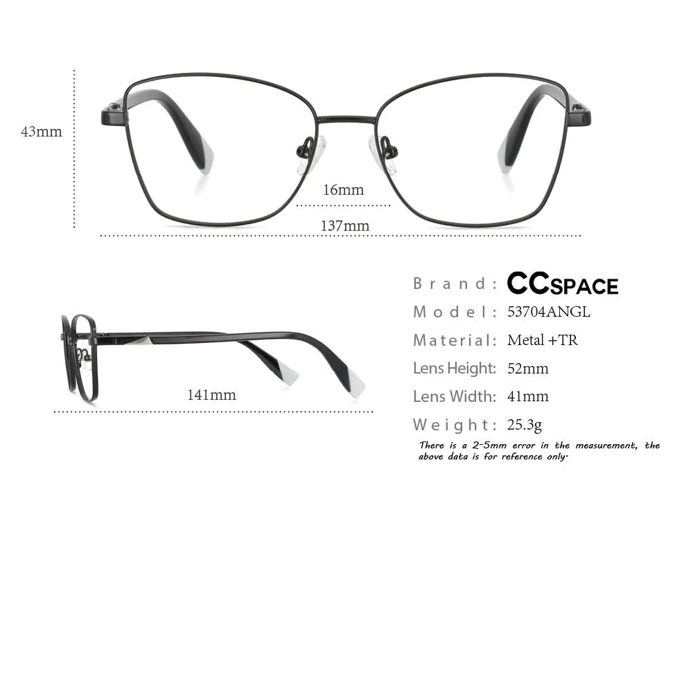 CCspace Women's Full Rim Square Alloy Frame Eyeglasses 53704