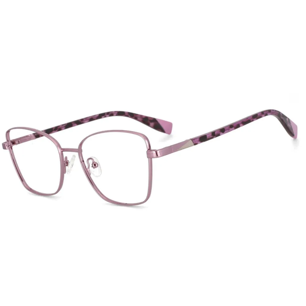 CCspace Women's Full Rim Square Alloy Frame Eyeglasses 53704