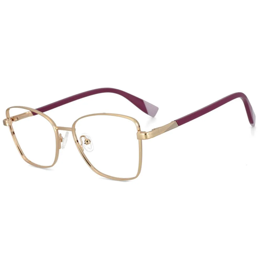 CCspace Women's Full Rim Square Alloy Frame Eyeglasses 53704