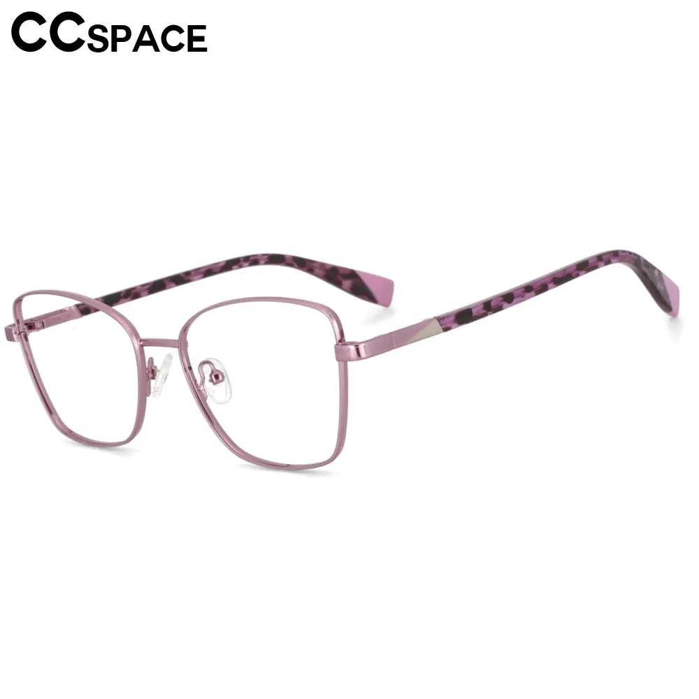 CCspace Women's Full Rim Square Alloy Frame Eyeglasses 53704