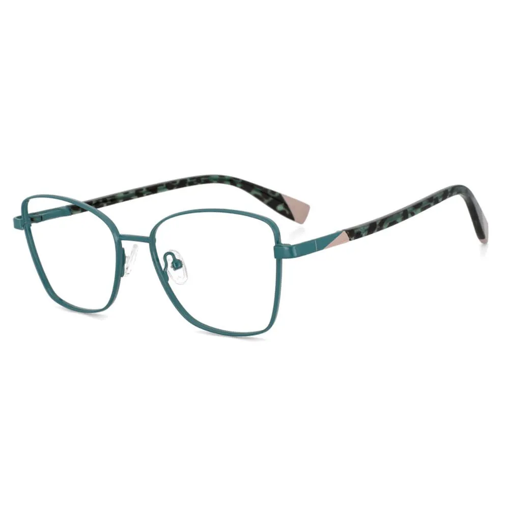 CCspace Women's Full Rim Square Alloy Frame Eyeglasses 53704