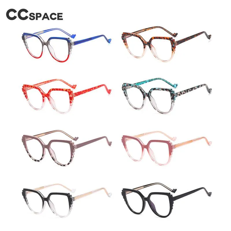 CCspace Women's Full Rim Square Cat Eye Tr 90 Titanium Eyeglasses 55323