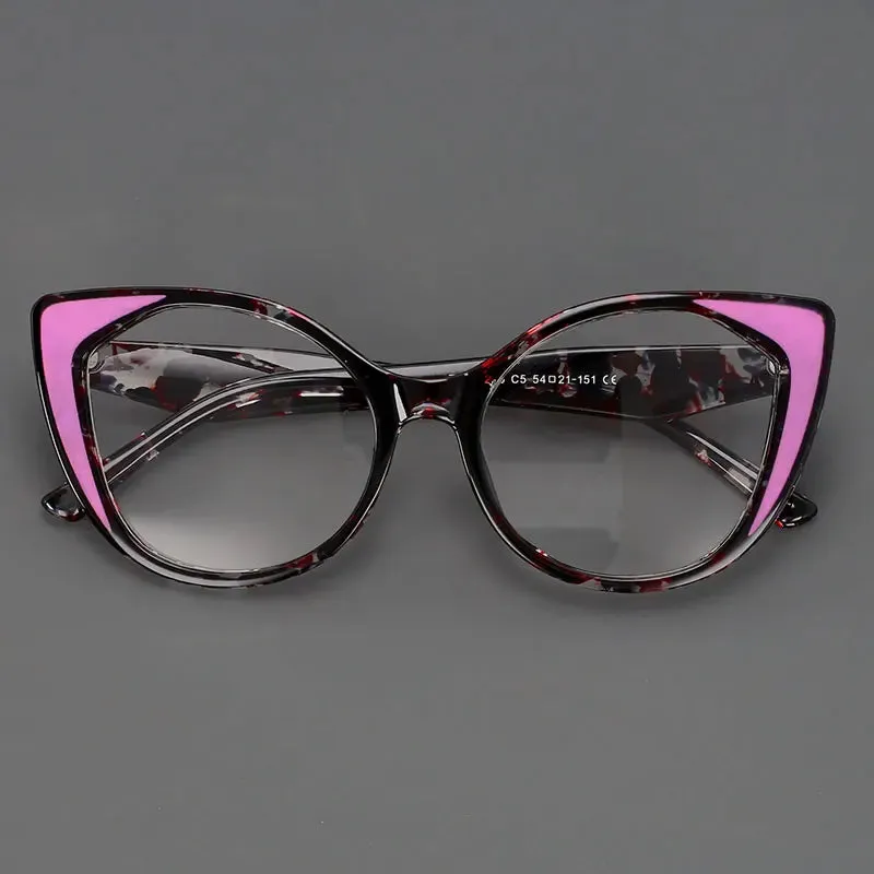 CCspace Women's Full Rim Square Cat Eye Tr 90 Titanium Eyeglasses 56980