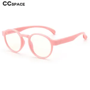 CCspace Youth Unisex Full Rim Round Silicone Titanium Eyeglasses 55247