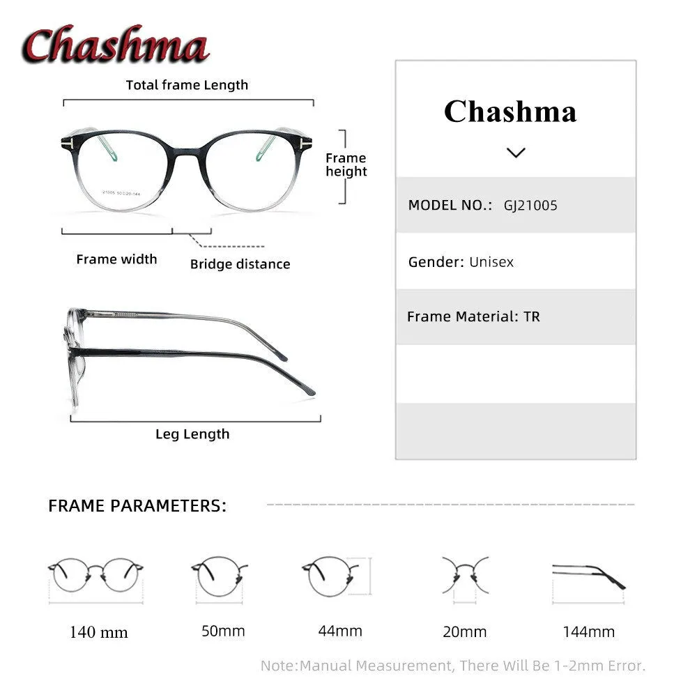 Chashma Ochki Men's Full Rim Round Titanium Acetate Eyeglasses 21005