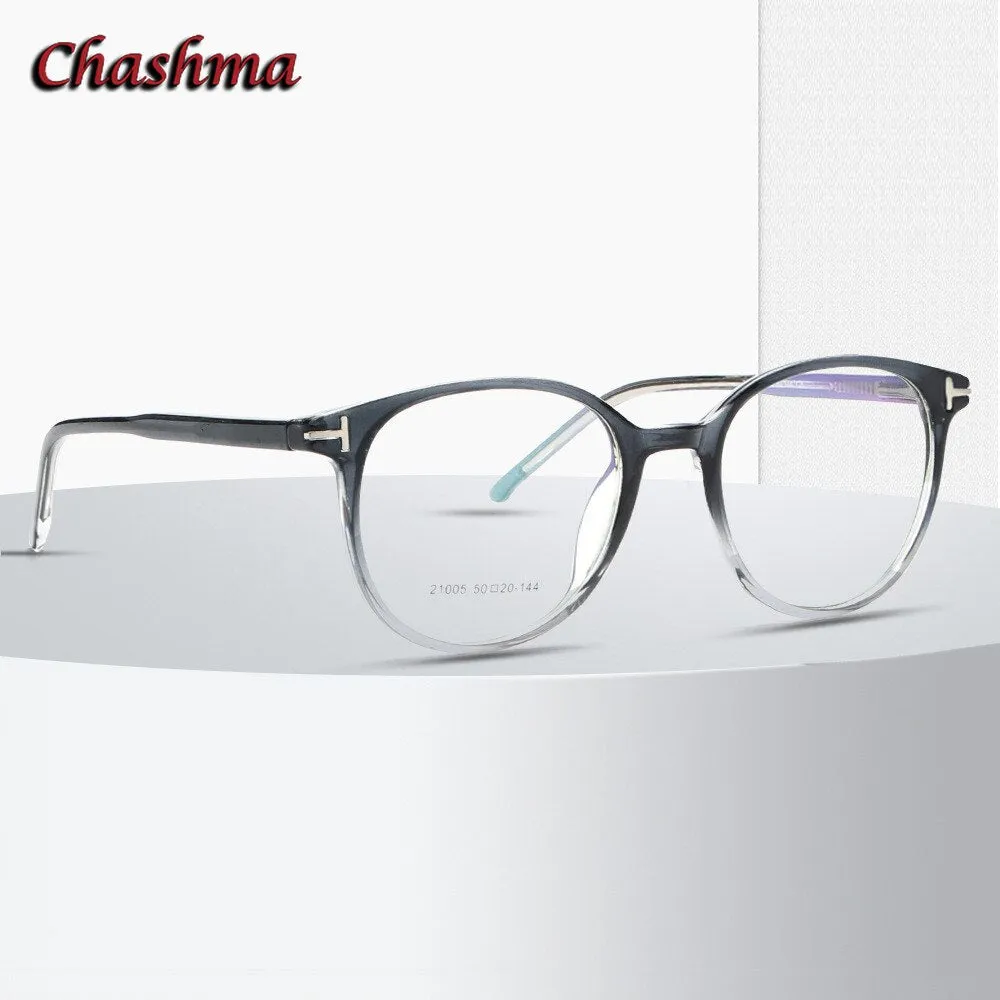 Chashma Ochki Men's Full Rim Round Titanium Acetate Eyeglasses 21005