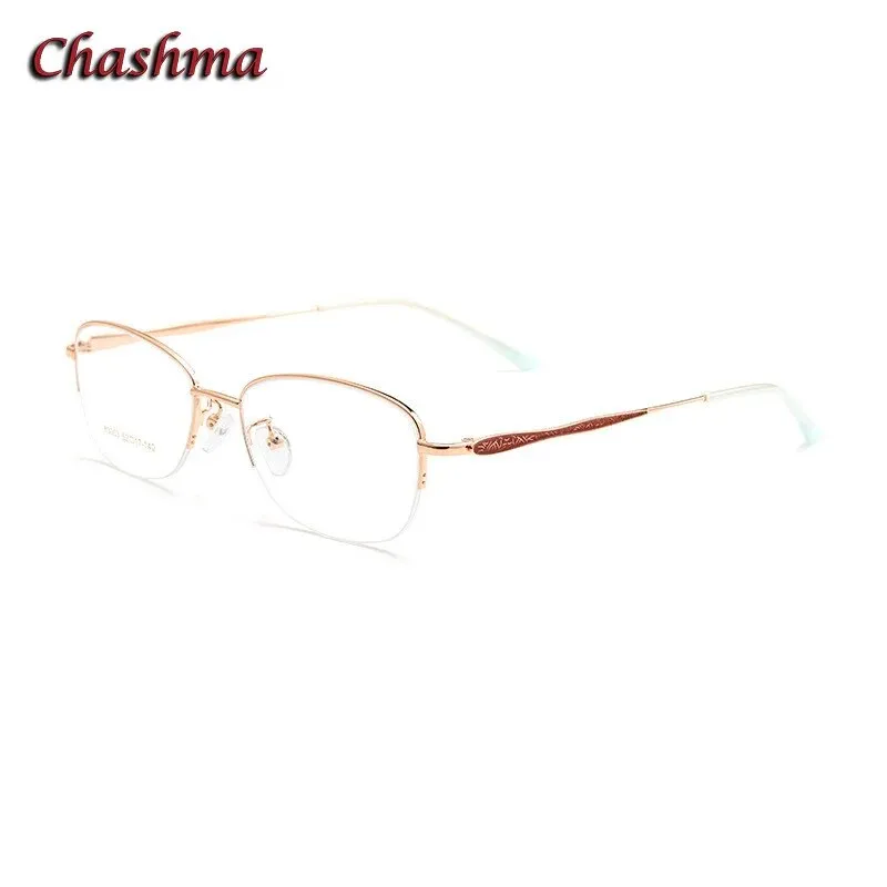 Chashma Ochki Unisex Semi Rim Square Stainless Steel Alloy Eyeglasses 83003