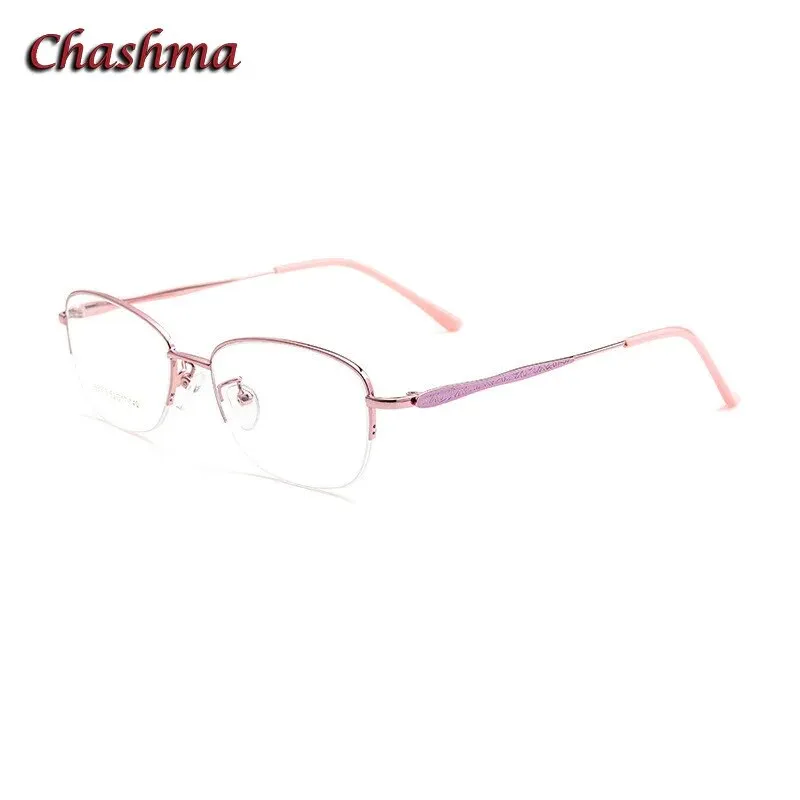 Chashma Ochki Unisex Semi Rim Square Stainless Steel Alloy Eyeglasses 83003