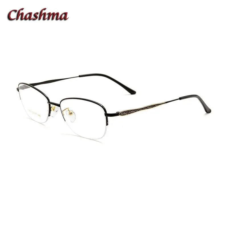 Chashma Ochki Unisex Semi Rim Square Stainless Steel Alloy Eyeglasses 83003