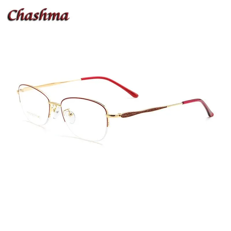 Chashma Ochki Unisex Semi Rim Square Stainless Steel Alloy Eyeglasses 83003