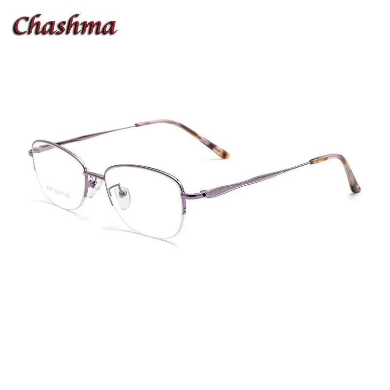 Chashma Ochki Unisex Semi Rim Square Stainless Steel Alloy Eyeglasses 83003