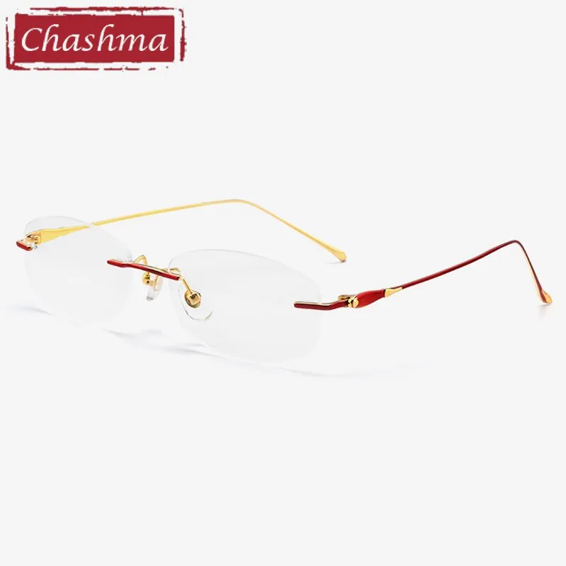 Chashma Ottica Unisex Rimless Oval Rectangle Titanium Eyeglasses 8145