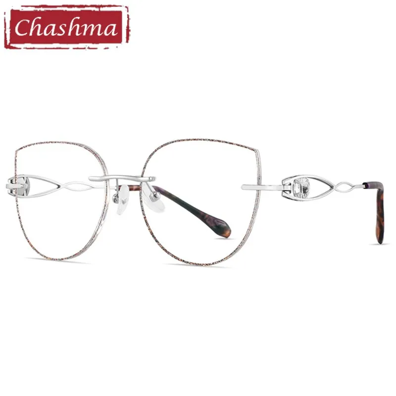 Chashma Women's Full Rim Square Titanium Frame Eyeglasses With Rhinestones B88022