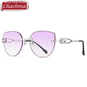 Chashma Women's Full Rim Square Titanium Frame Eyeglasses With Rhinestones B88022