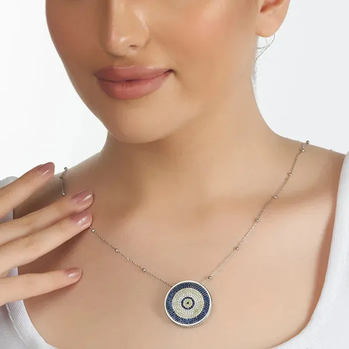 Circular CZ Stoned Chain Locket