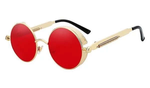 Classy Men Red Gold Vintage Glasses