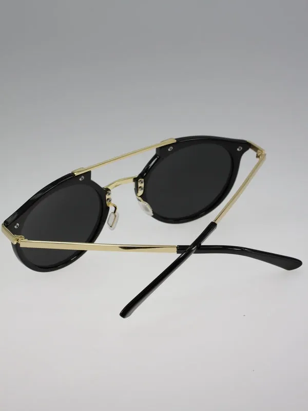 Clear Frame Round Tinted Sunglasses