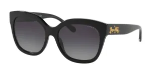 Coach Square Polarized Sunglasses - Black/Polar Gray Gradient