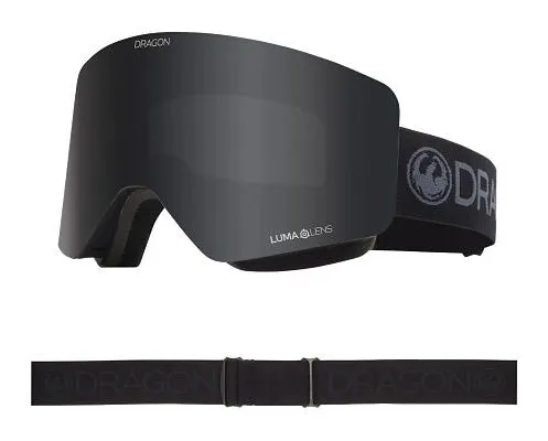 Dragon R1 OTG Snow Goggles Low Bridge 2024 Blackout / Lumalens Dark Smoke   Lumalens Amber