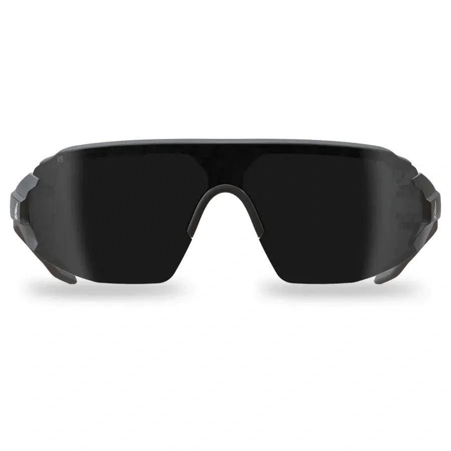 Edge Eyewear TV126VS - Safety Glasses - Taven - Black Frame with Gray TPR / Vapor Shield Smoke Lenses