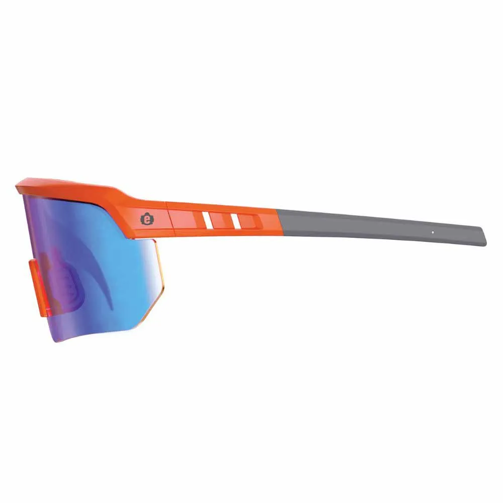 Ergodyne 55022 AEGIR-AFASM Orange Frame Blue Mirror Lens Anti Scratch Anti Fog Safety Glasses