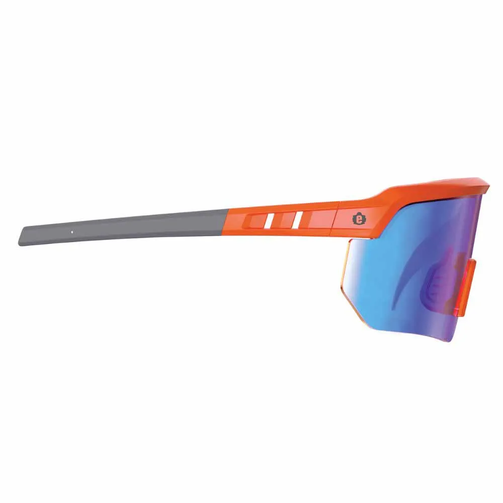 Ergodyne 55022 AEGIR-AFASM Orange Frame Blue Mirror Lens Anti Scratch Anti Fog Safety Glasses