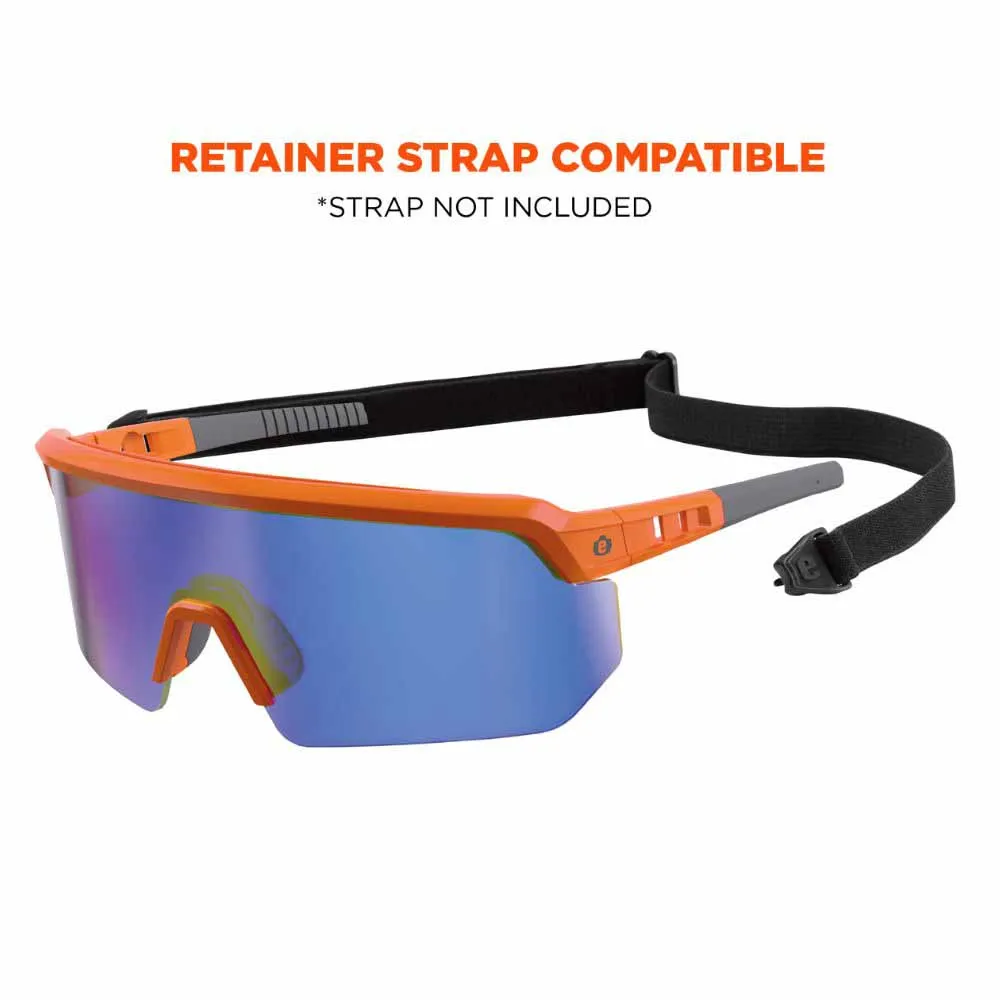 Ergodyne 55022 AEGIR-AFASM Orange Frame Blue Mirror Lens Anti Scratch Anti Fog Safety Glasses