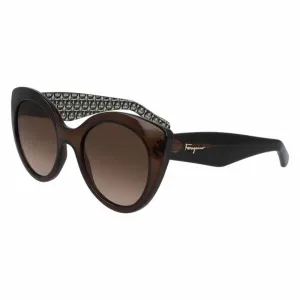 Ferragamo Women's 54mm Crystal Brown Sunglasses SF964S-210-54