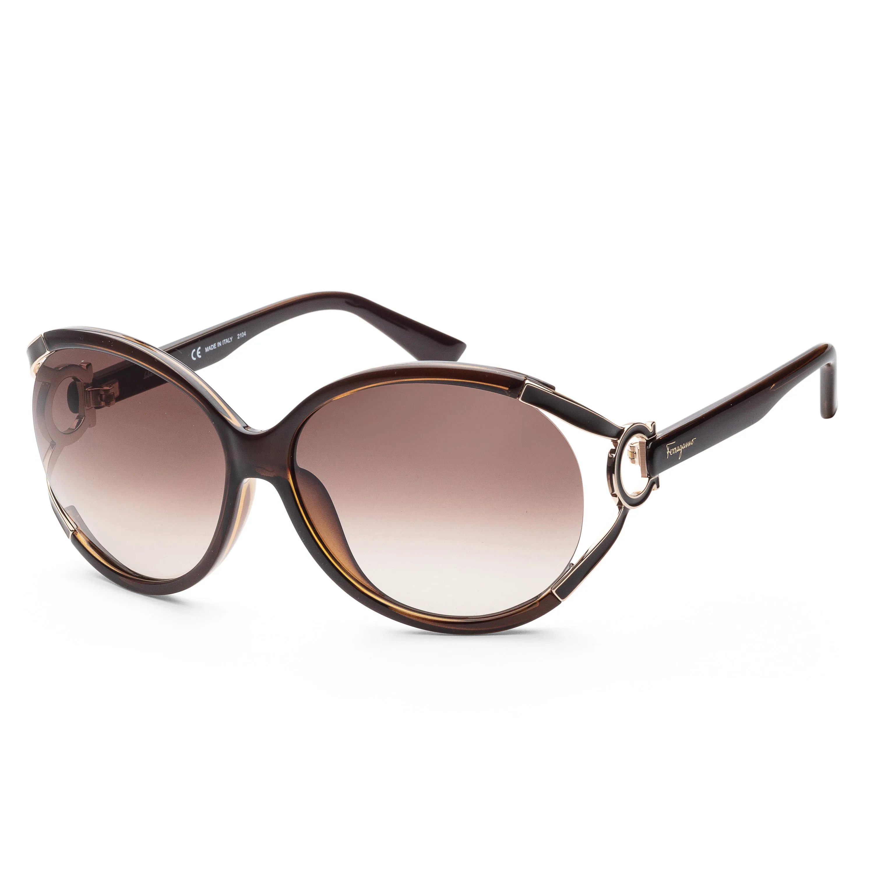 Ferragamo Women's SF600S-220 Fashion 61mm Dark Brown Sunglasses