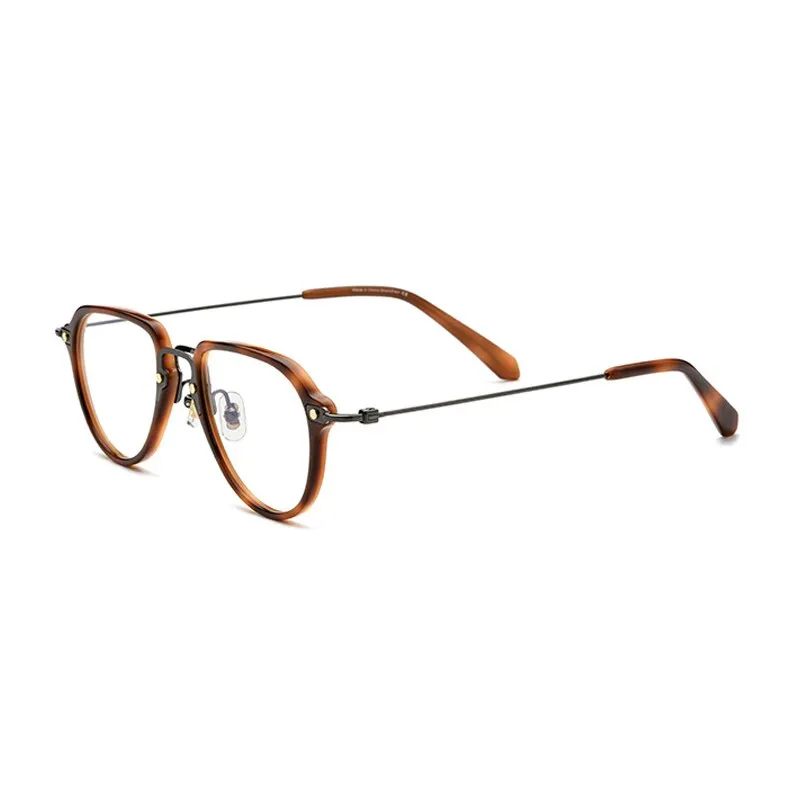 Gatenac Unisex Full Rim Square Acetate Titanium Frame Eyeglasses Gxyj631