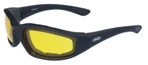 Global Vision Kickback Foam Padded Yellow Tint Lens Sunglasses