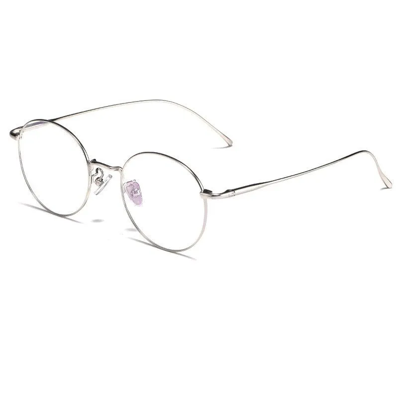 Gmei Unisex Eyeglasses Pure Titanium Round Retro Glasses 3216